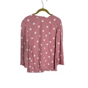 Kate Spade Pink Polka Dot Long Sleeve Top 2
